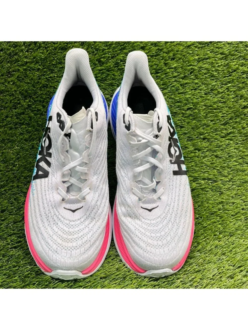 Hoka One One Mach 5 Mens Size 10.5 White Pink Athletic Running Shoes Sneakers
